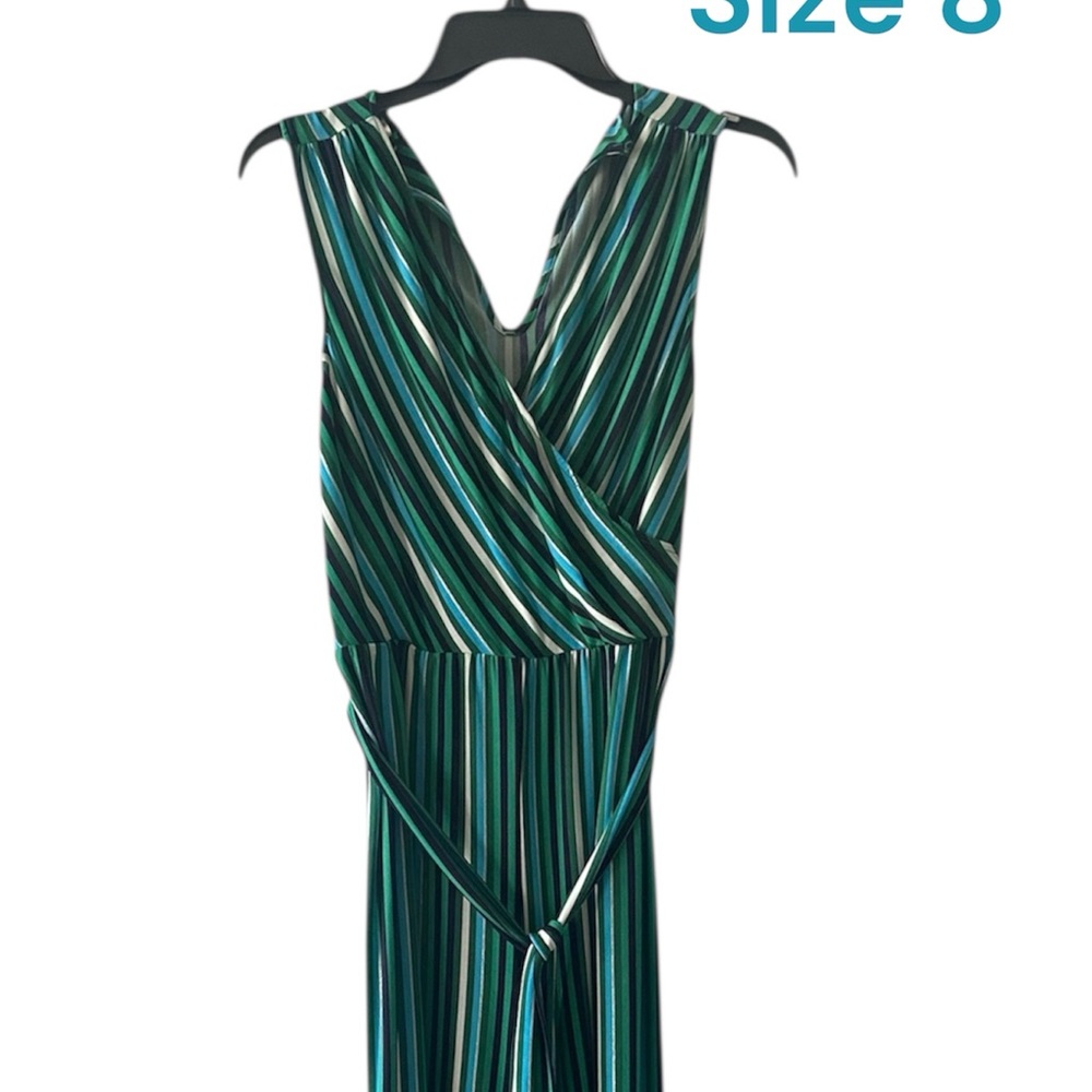 Donna Morgan Striped Green and Blue Garment